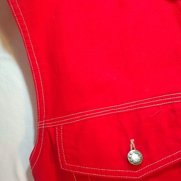 Soda Pop Superior Equipment  NWOT   thick denim vest/sleeveless shirt - size S - - Picture 10 of 15